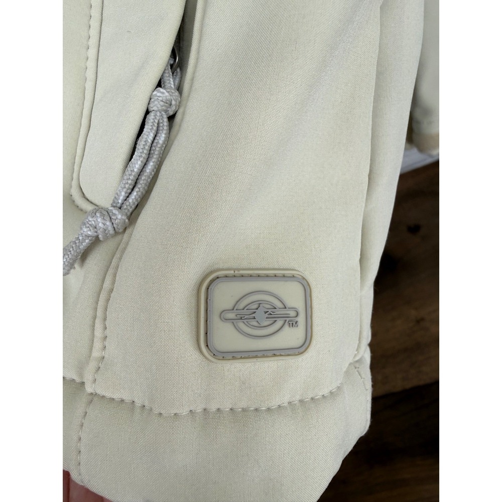 Audi Womens Softshell Jacket Cream Full Zip Fleece Lined Mock Neck Medium Logo - Picture 5 of 16
